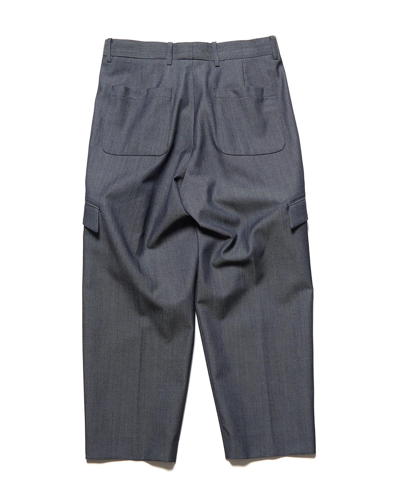 DENIM SIDE POCKET TAPERED CROPPED SLACKS,BLACK, large image number 1