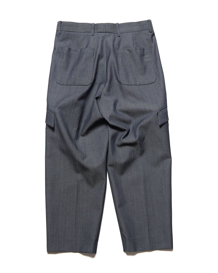 DENIM SIDE POCKET TAPERED CROPPED SLACKS,BLACK, medium image number 1