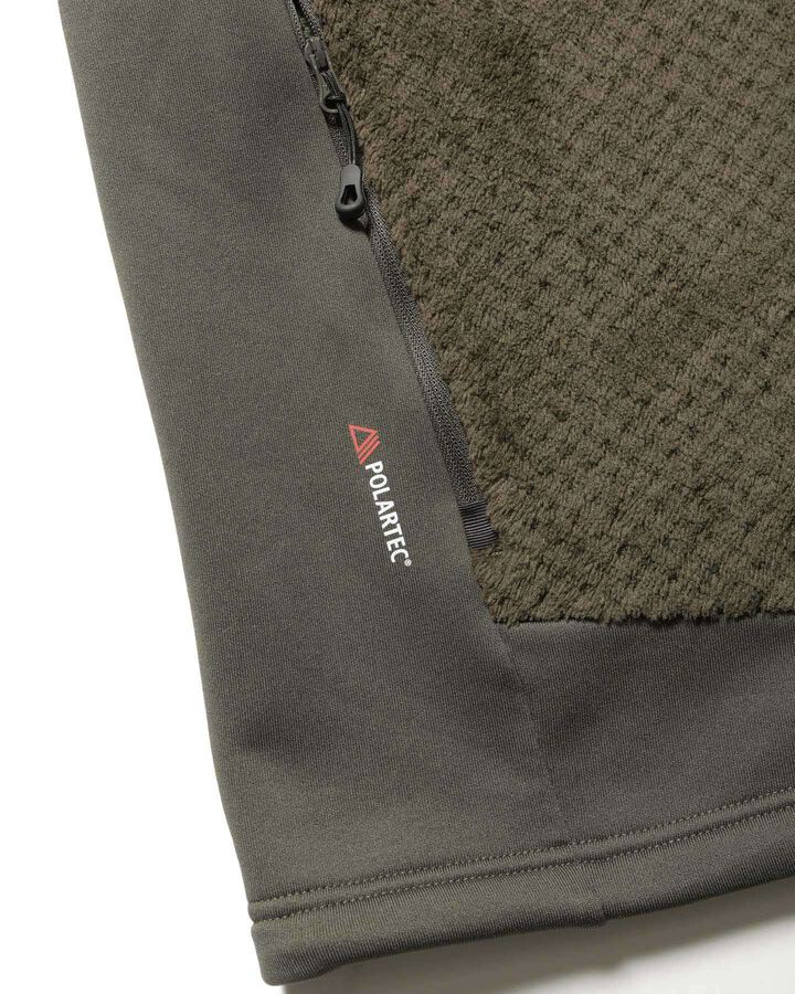 POLARTEC HYBRID STAND COLLAR JACKET,KHAKI, medium image number 3