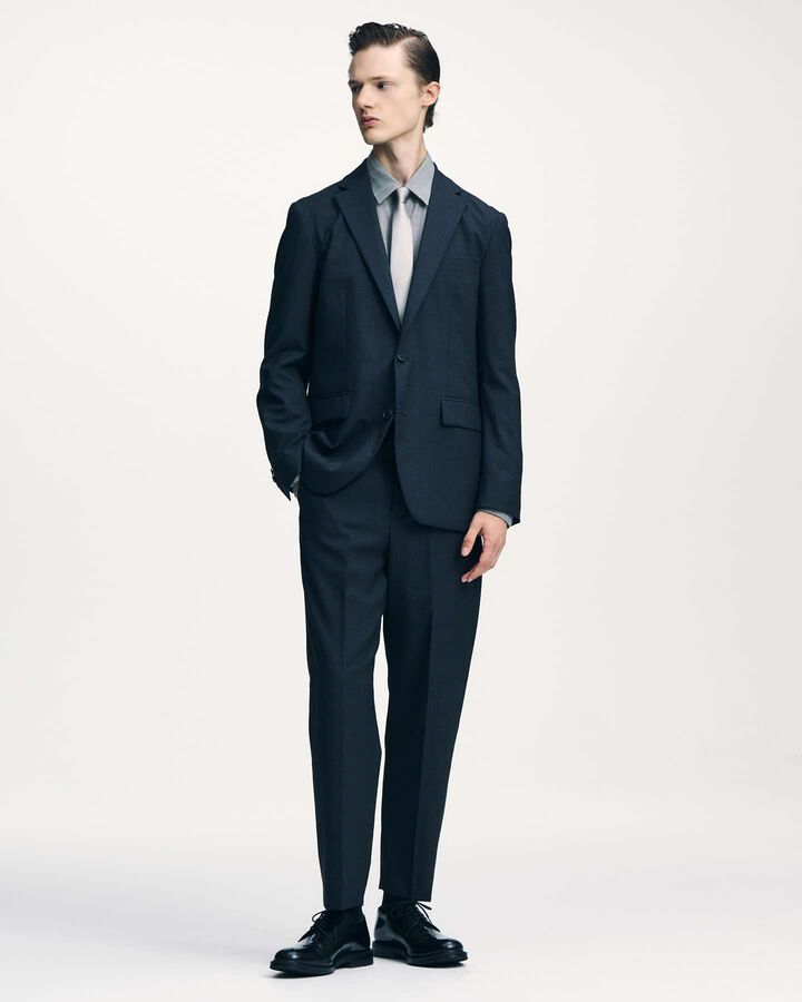 WOOL TROPICAL STANDARD 2BUTTON JACKET,NAVY, medium image number 6