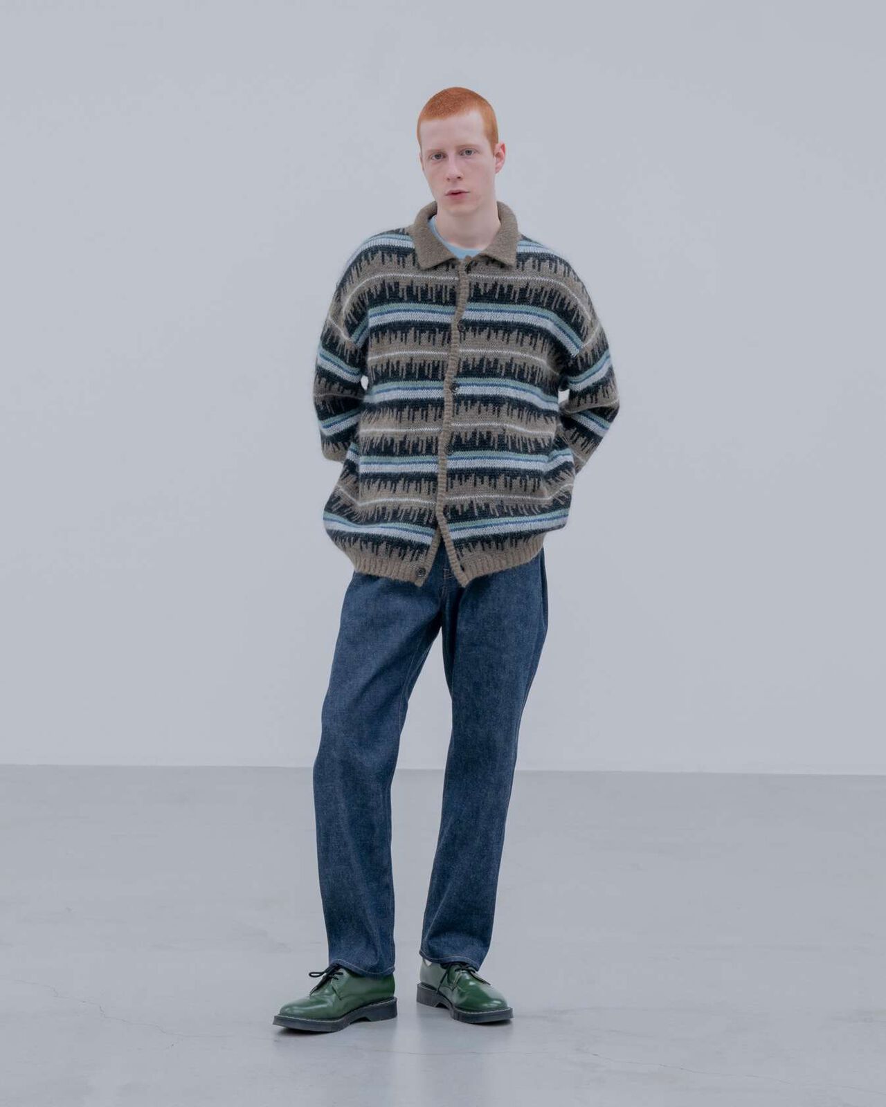 RIGID DENIM SLIM-FIT JEANS,INDIGO, large image number 7