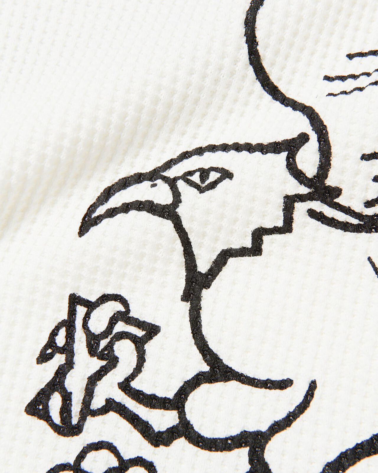 UEAFA WAFFLE L/S BAGGY TEE,WHITE, large image number 2