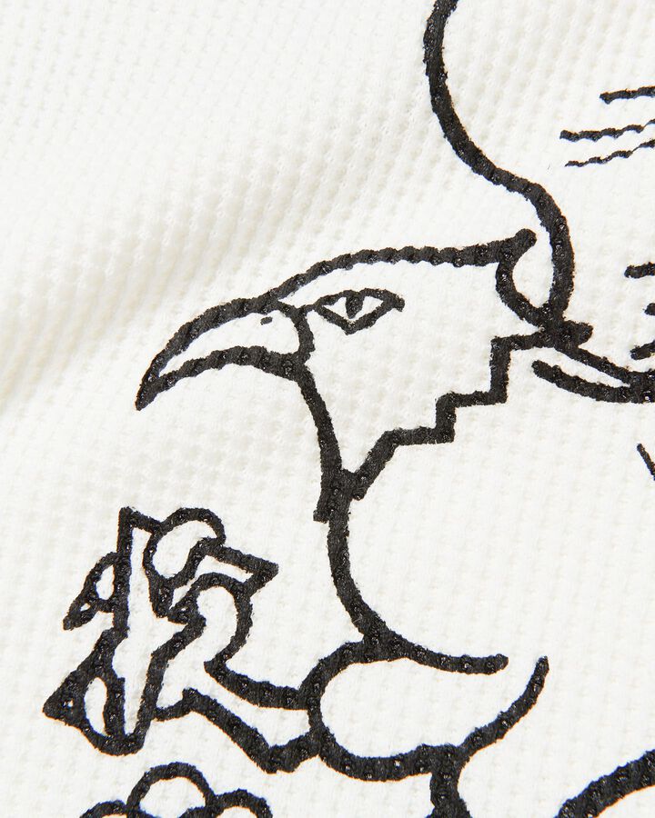 UEAFA WAFFLE L/S BAGGY TEE,WHITE, medium image number 2