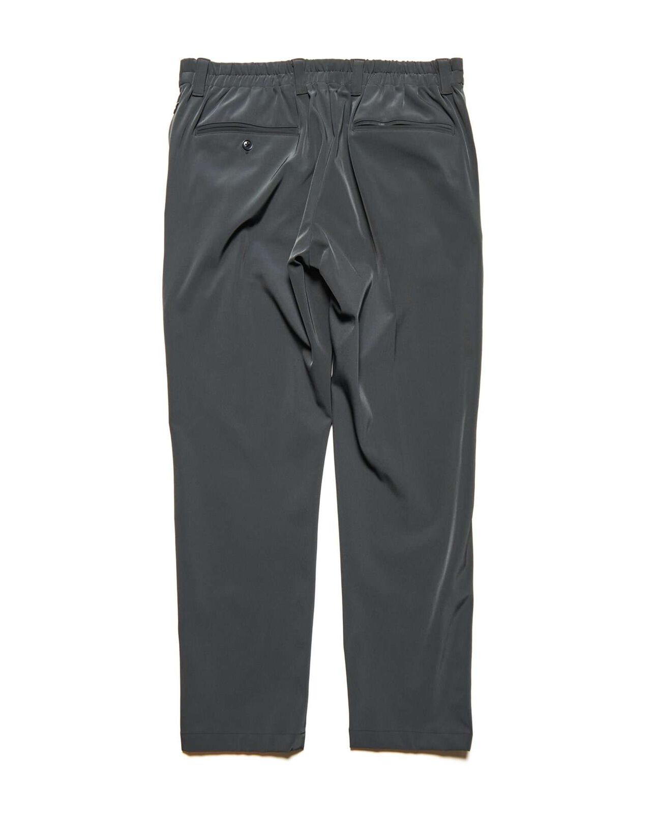 4WAY STRETCH SHIRRING SLIM-FIT SLACKS,CHARCOAL GRAY, large image number 1