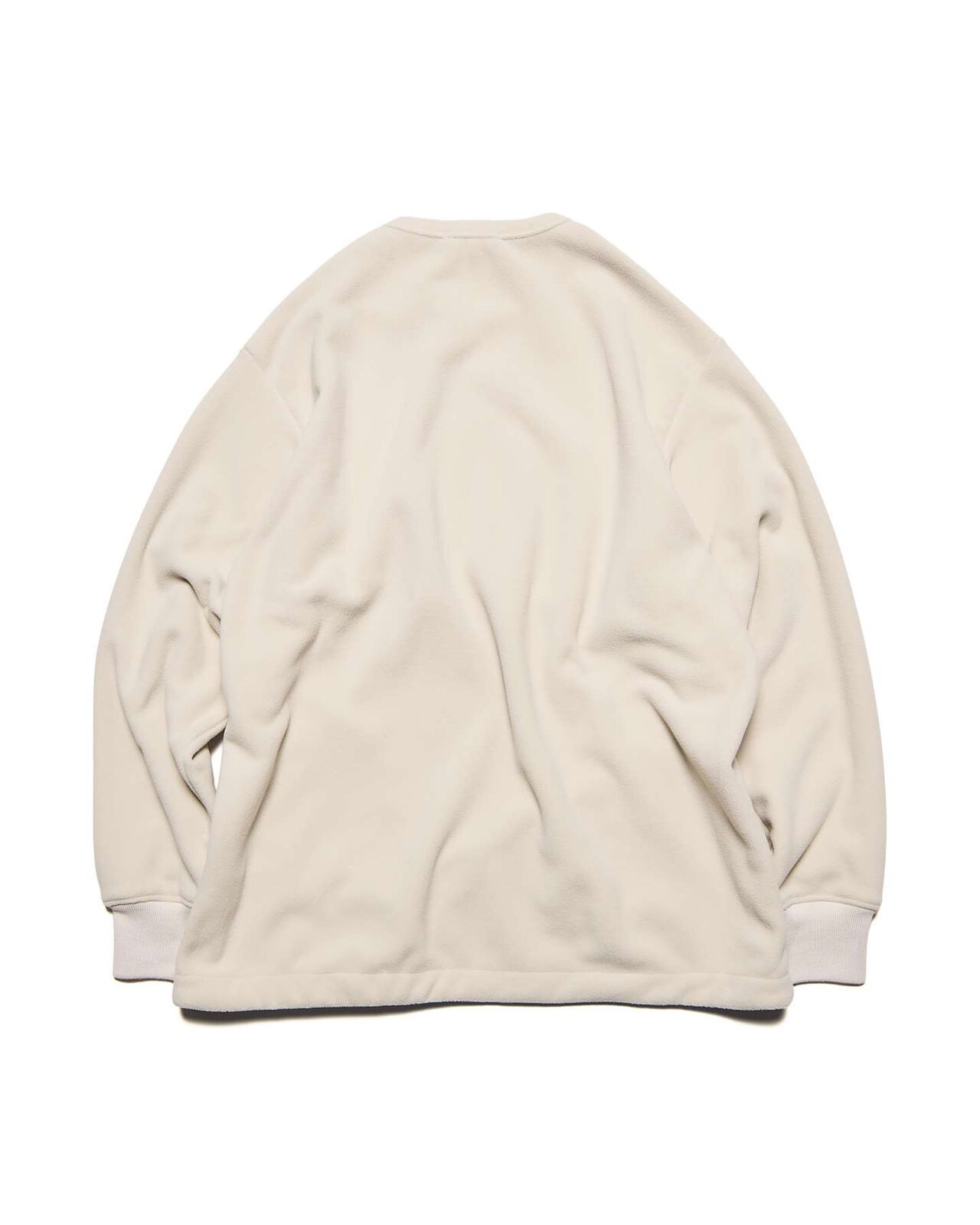 FLEECE CREWNECK TOP,OFF WHITE, large image number 1