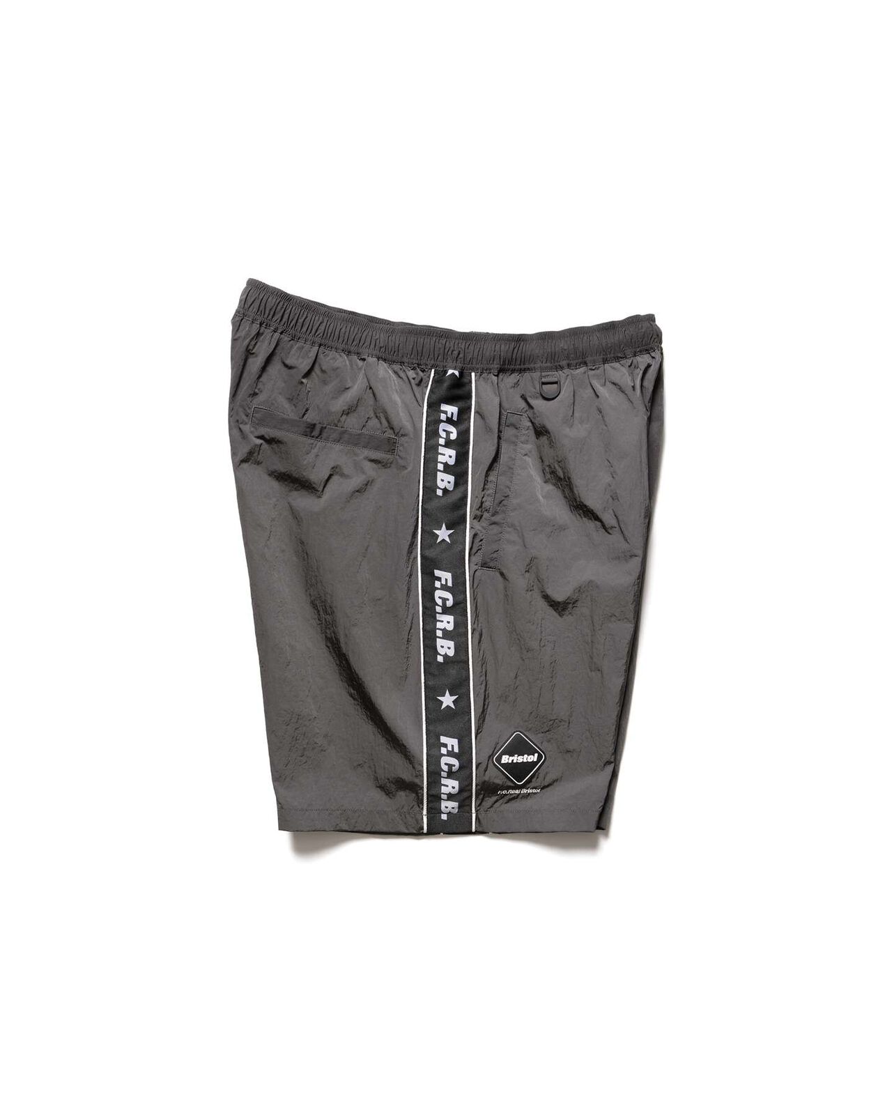 NYLON CHAMBRAY PRACTICE SHORTS,CHARCOAL GRAY, large image number 2