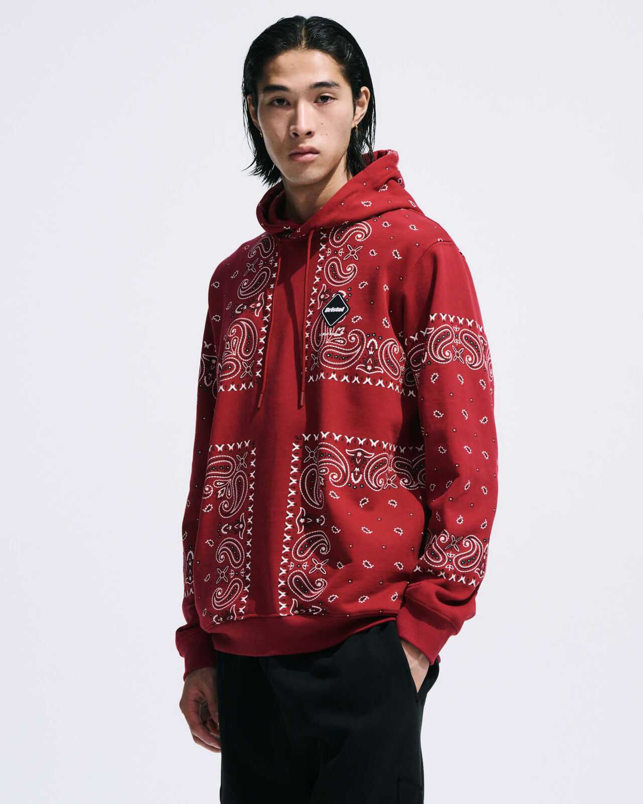 BANDANA SWEAT HOODIE,RED, large image number 6