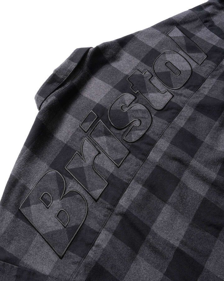 BIG LOGO FLANNEL BAGGY SHIRT,BLACK, medium image number 3
