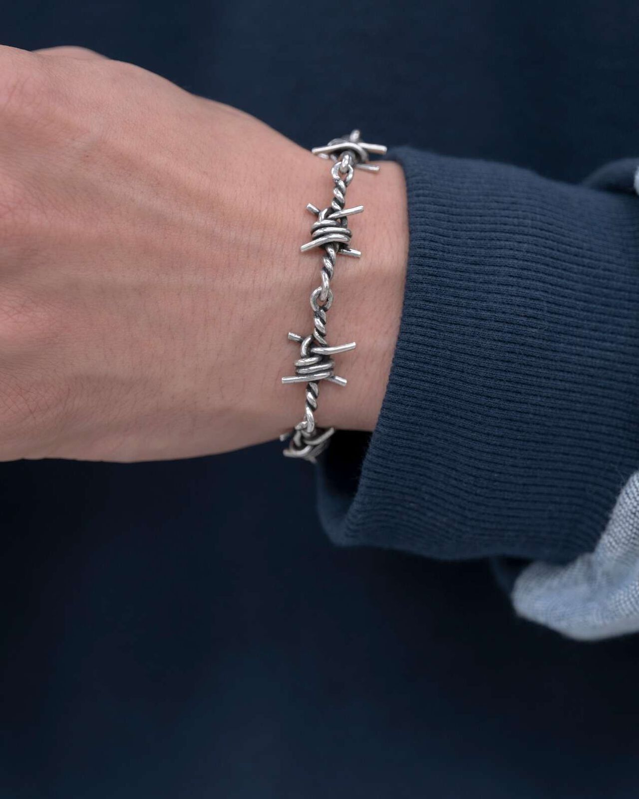 BARBED WIRE BRACELET,SILVER, large image number 3