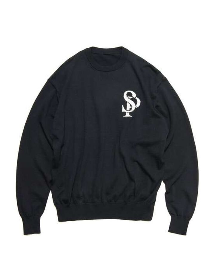 SP CREWNECK KNIT,BLACK, medium