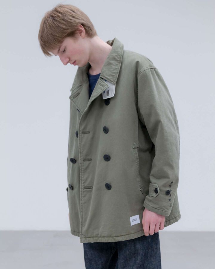 MILITARY PEA COAT,KHAKI, medium image number 8