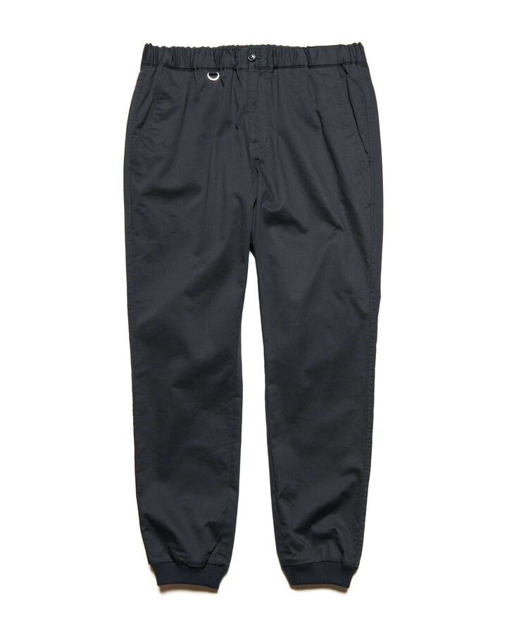 COTTON STRETCH TWILL SLIM-FIT RIBBED PANTS,BLACK, medium image number 0