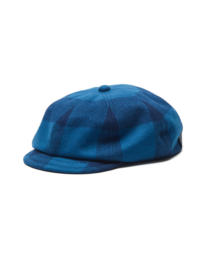 FLANNEL CHECK NEWSBOY CAP,BLUE, medium
