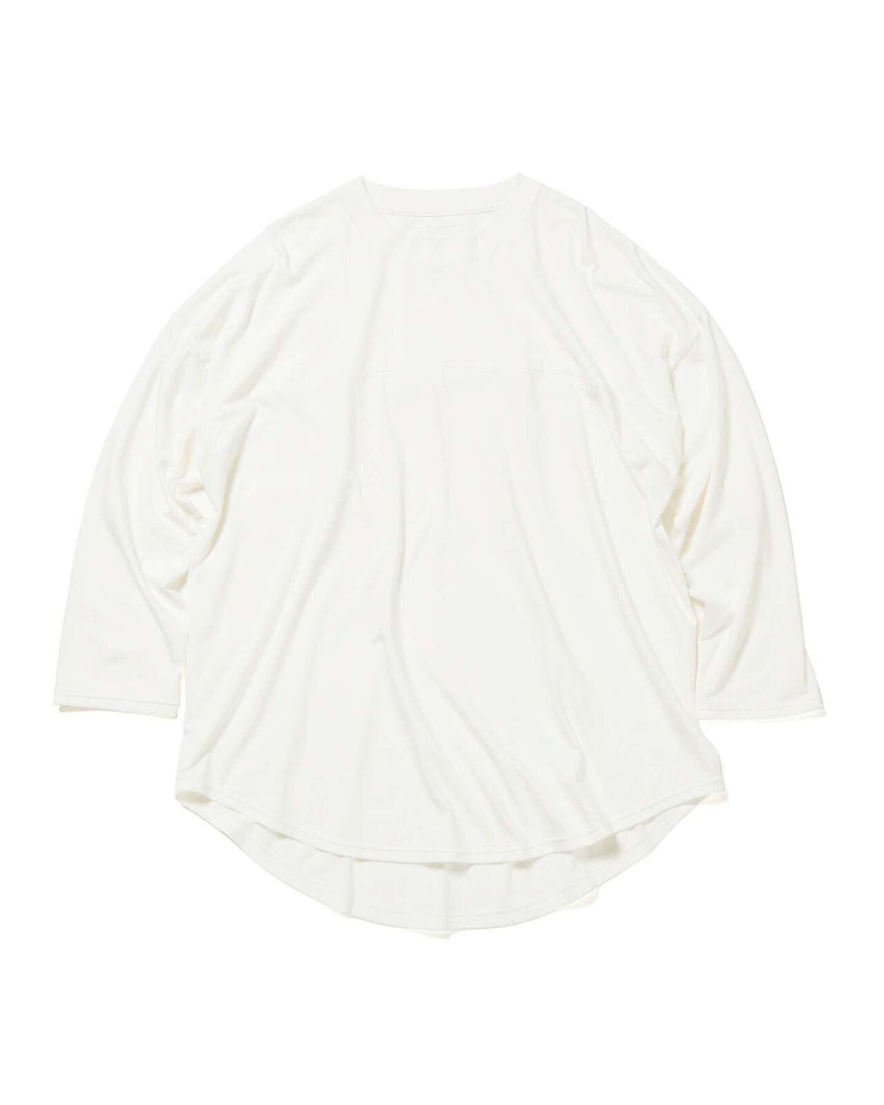 COTTON SILK WIDE FOOTBALL TEE,WHITE, large image number 0