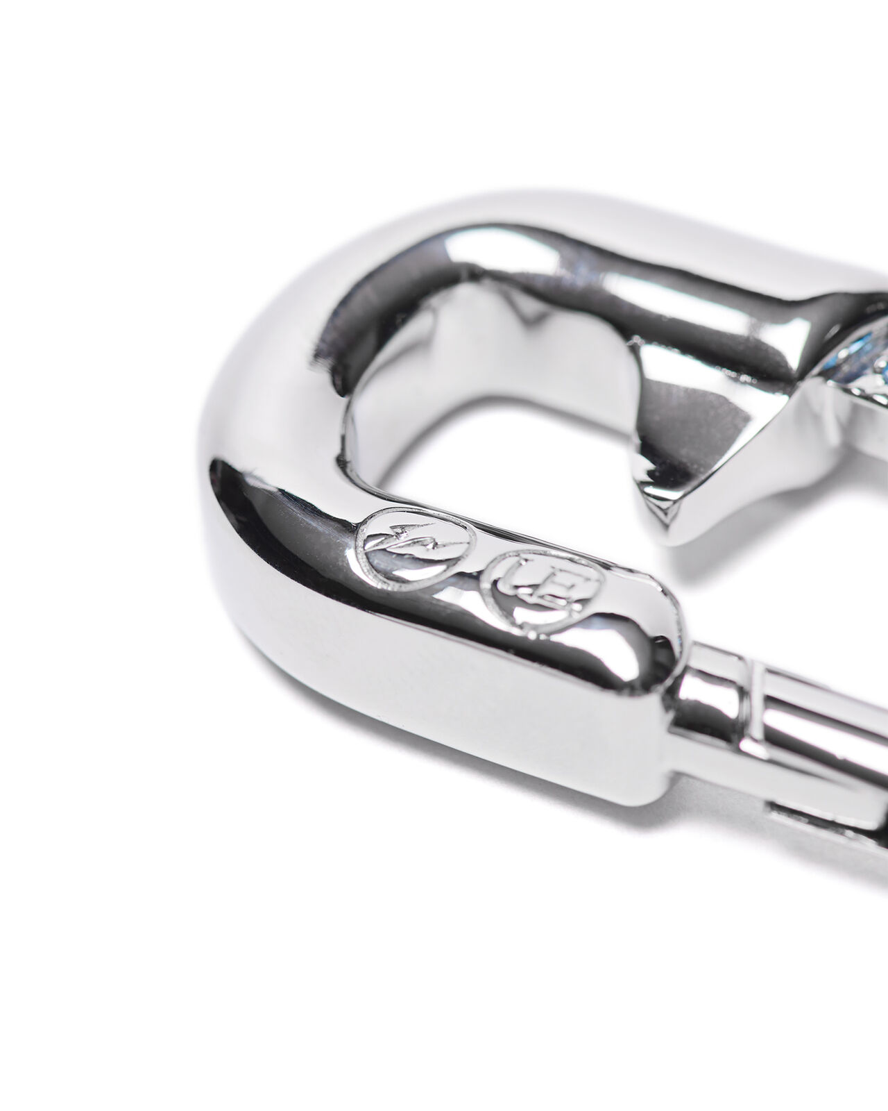 SAFETYPIN ZIRCONIA CARABINER,SILVER, large image number 2