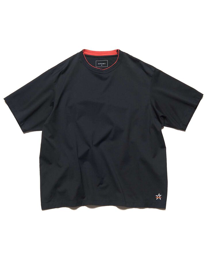 LUSTER COTTON DOUBLE RIB S/S TEE,BLACK, medium