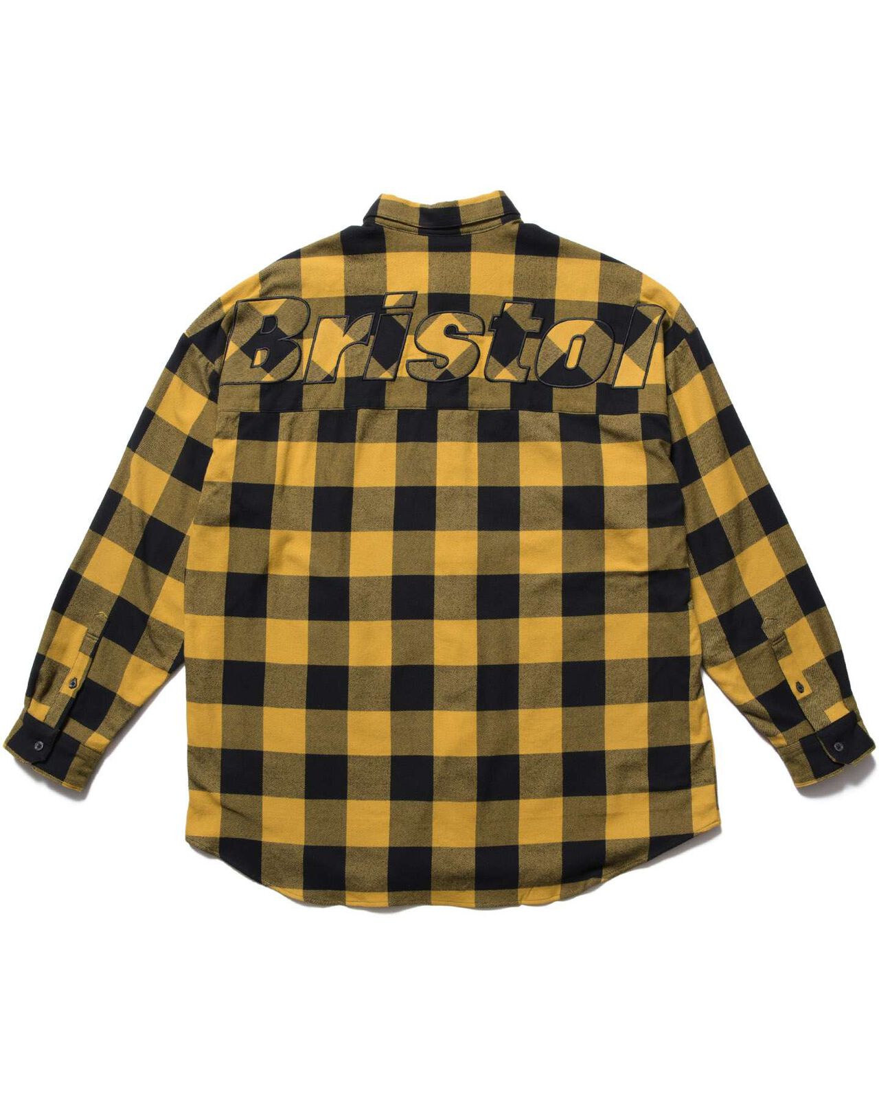 BIG LOGO FLANNEL BAGGY SHIRT,MUSTARD, large image number 1