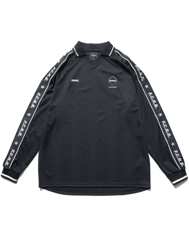 SHADOW WEAVE STRIPE L/S TOP,BLACK, medium