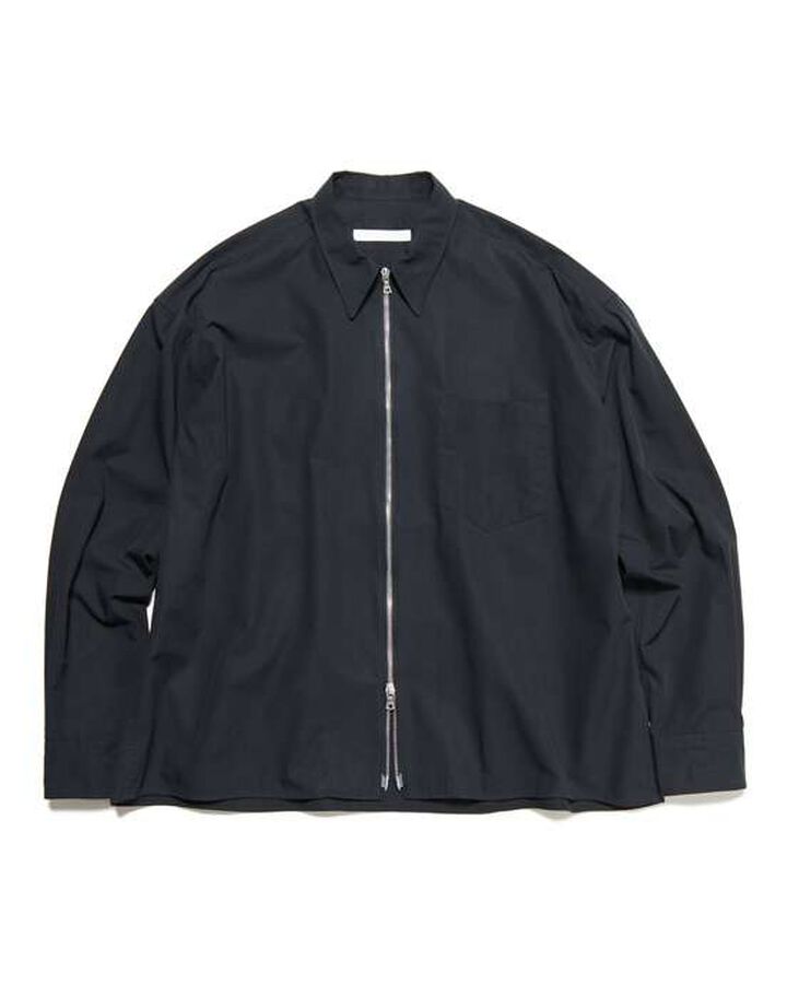 ORGANIC COTTON ZIP SHIRT,BLACK, medium