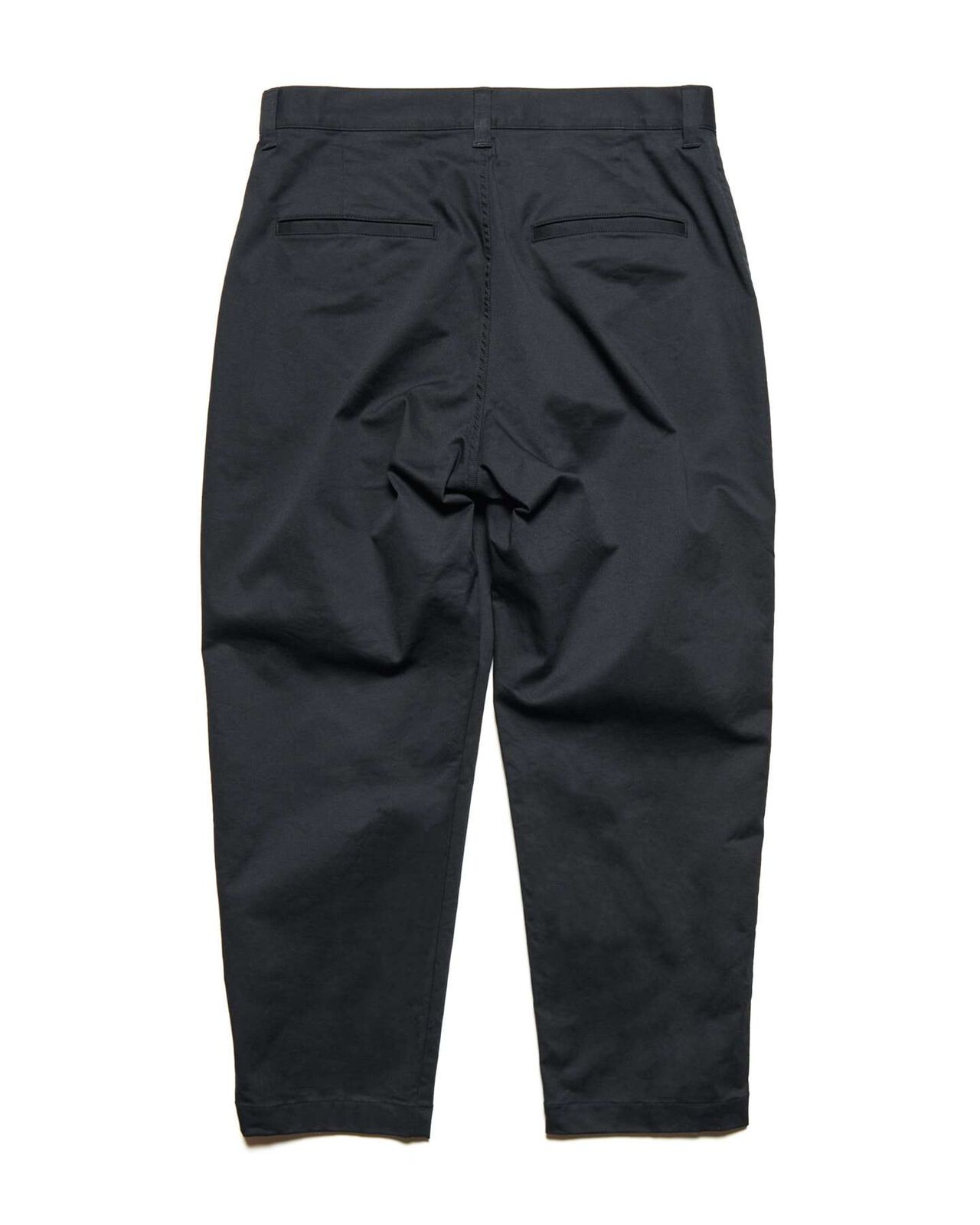 COTTON STRETCH TWILL TAPERED CROPPED PANTS,BLACK, large image number 1