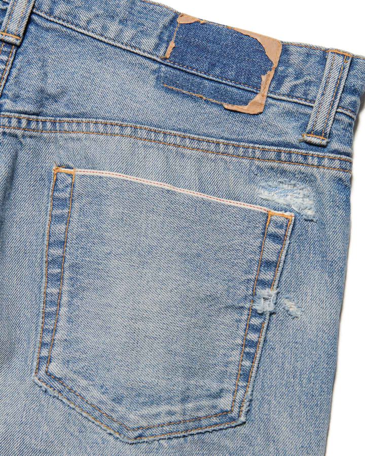 DAMAGED DENIM REGULAR-FIT JEANS,LIGHT INDIGO, medium image number 4
