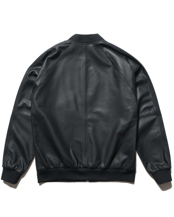 LEATHER TRACK JACKET,BLACK, medium image number 1