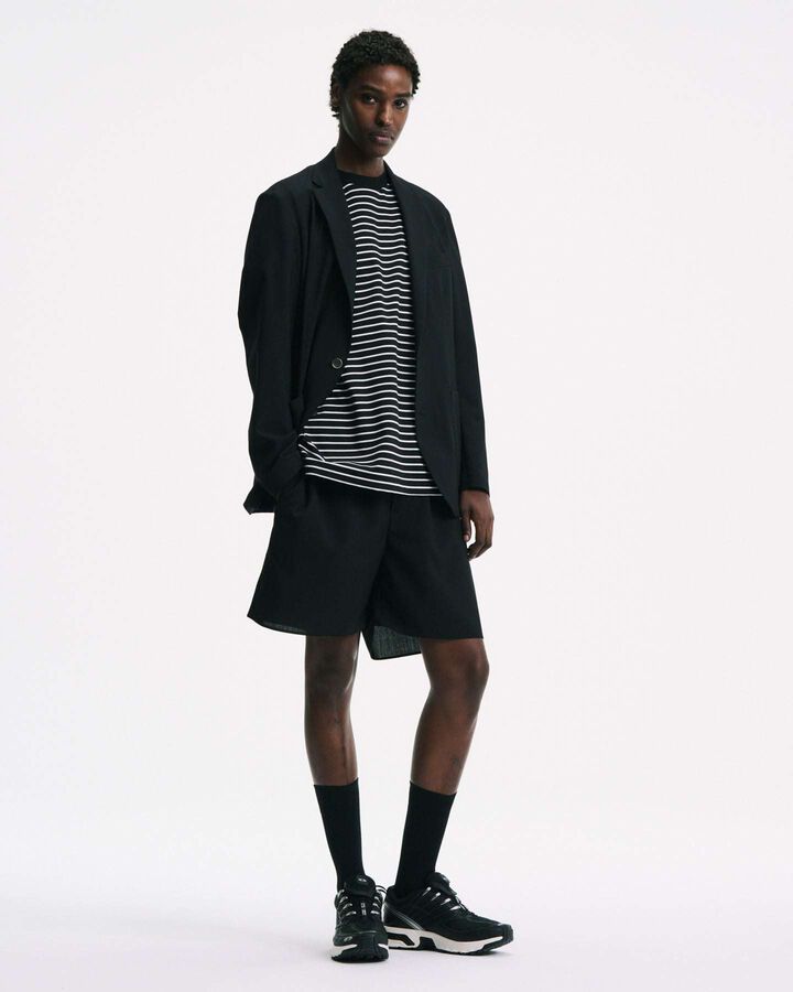 HIGH-TWIST POPLIN SHORTS,BLACK, medium image number 3