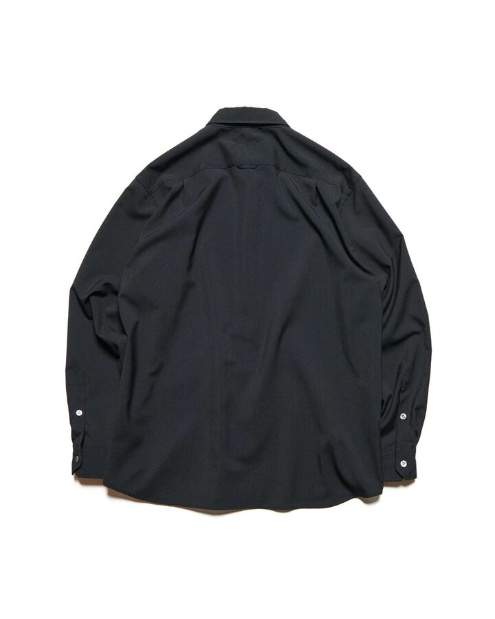 HIGH-TWIST POPLIN RELAX-FIT SHIRT,BLACK, medium image number 1