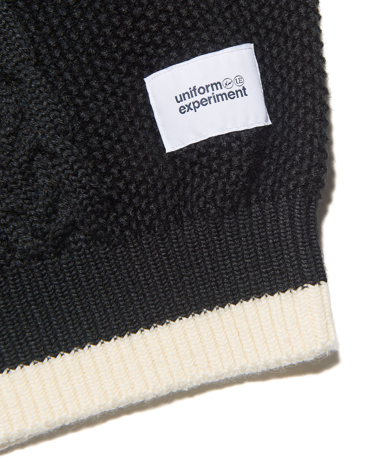 STAR PRINT CHECK PANELED CABLE KNIT,BLACK, large image number 4