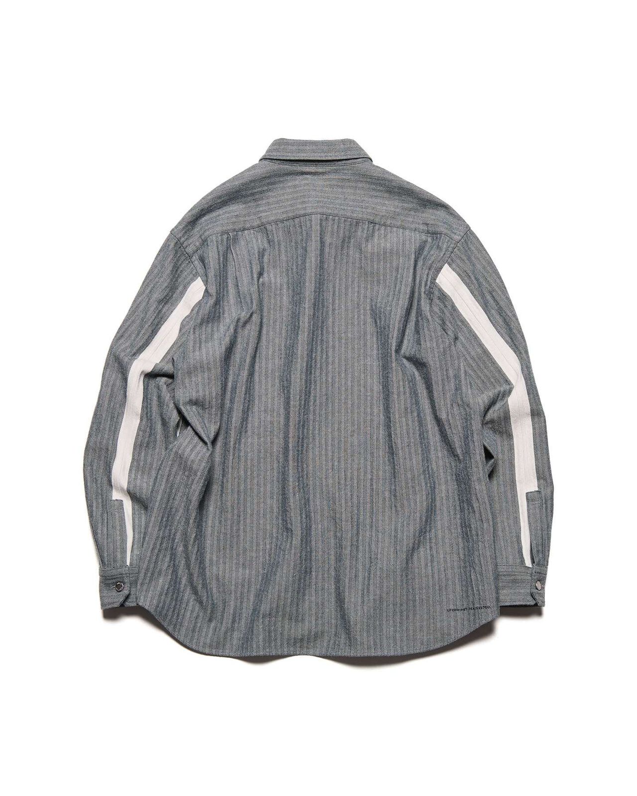 SELVAGE HERRINGBONE SHIRT,CHARCOAL GRAY, large image number 1