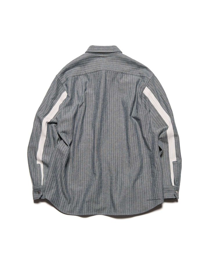 SELVAGE HERRINGBONE SHIRT,CHARCOAL GRAY, medium image number 1