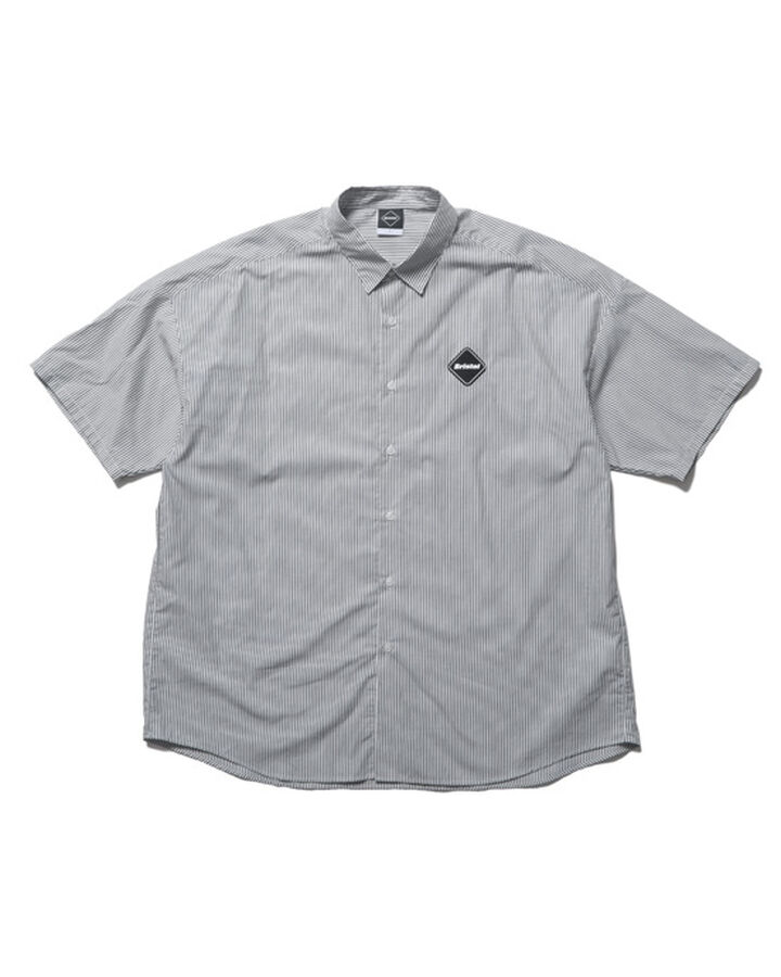 BIG LOGO S/S BAGGY SHIRT,BLACK STRIPE, medium