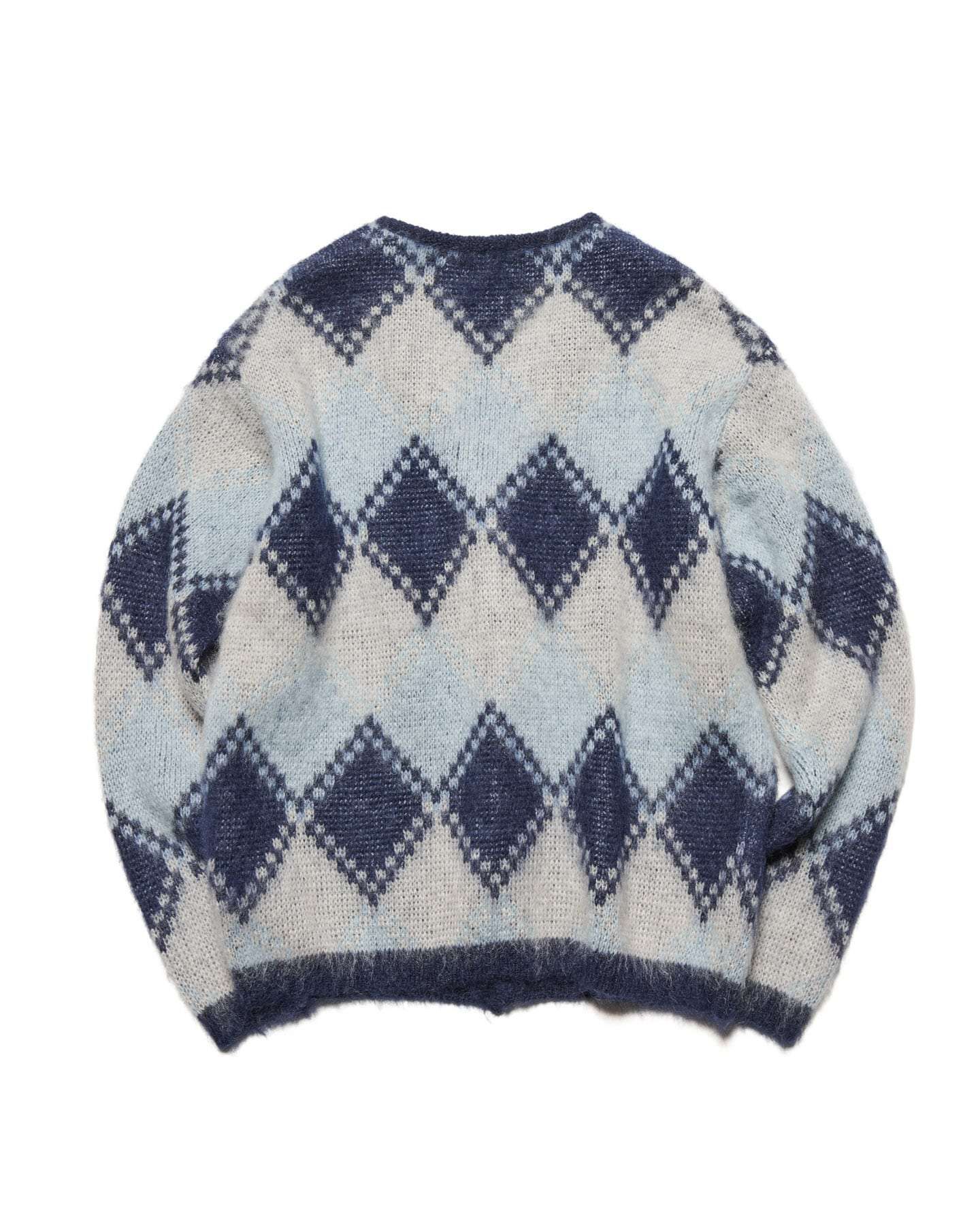 トップス SOPHNET. MOHAIR ARGYLE CARDIGAN Blue Needles Mohair Argyle Cardigan | SVD