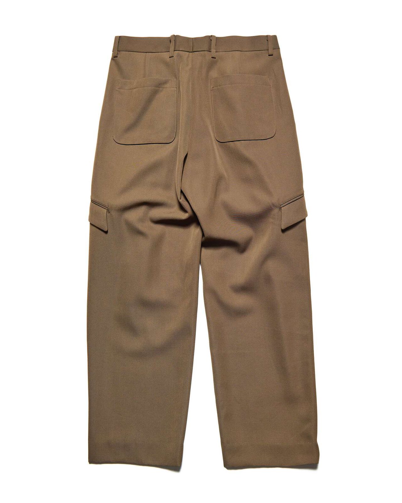 DOESKIN WOOL SIDE POCKET SLACKS,BROWN, large image number 2