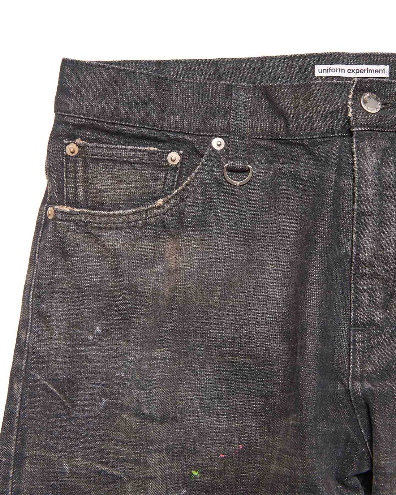 DAMAGED DENIM REGULAR-FIT JEANS,BLACK, large image number 2