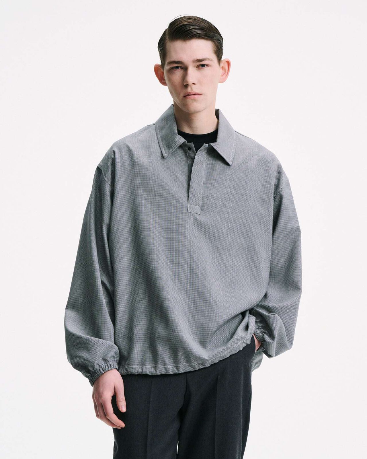 WASHABLE SUMMER WOOL POLO SHIRT,A, large image number 4