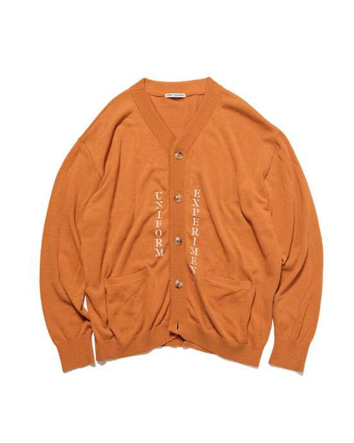 STENCIL LOGO CARDIGAN,ORANGE, medium