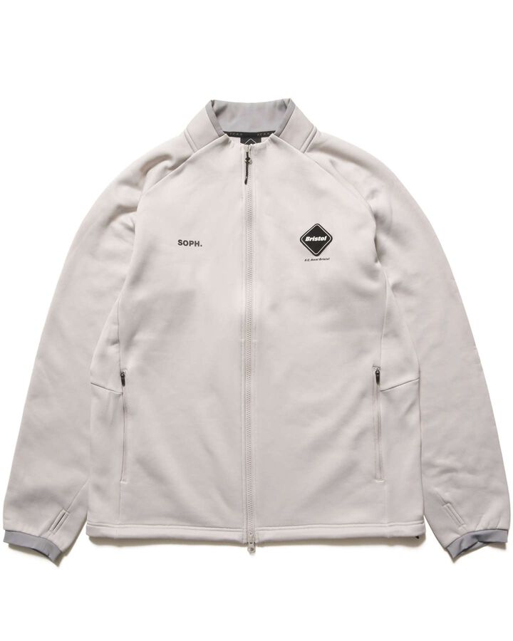 STRETCH FLEECE STAND COLLAR BLOUSON,LIGHT GRAY, medium image number 1