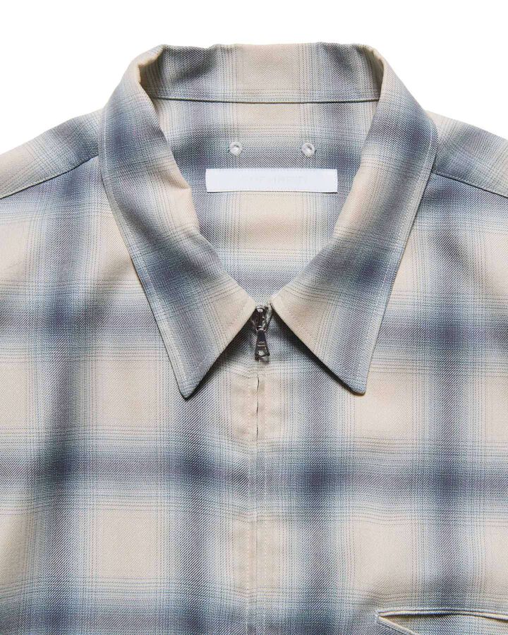 DRAPE ZIP-UP SHIRT,OFF WHITE, medium image number 2