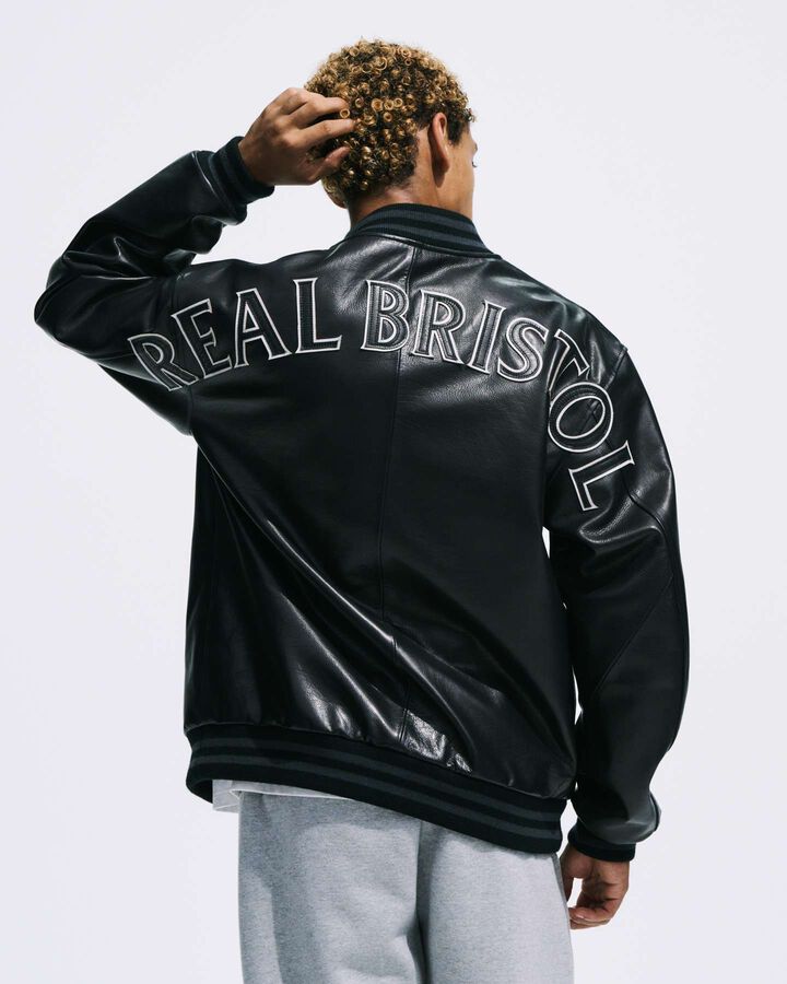 LEATHER TEAM VARSITY BLOUSON,BLACK, medium image number 8