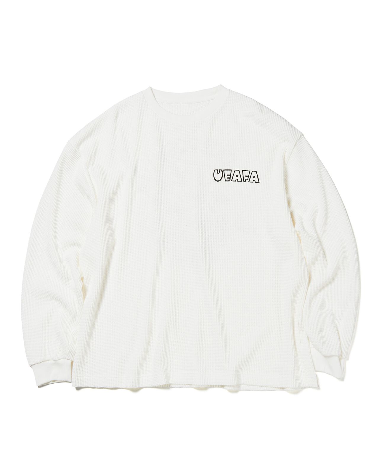 UEAFA WAFFLE L/S BAGGY TEE,WHITE, large image number 0