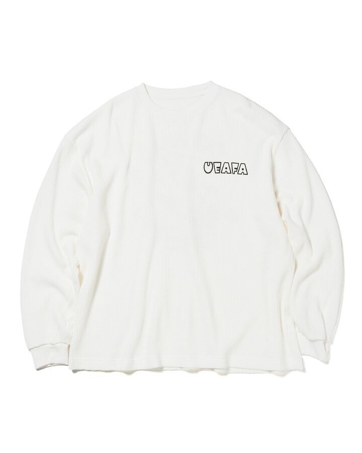 UEAFA WAFFLE L/S BAGGY TEE,WHITE, medium