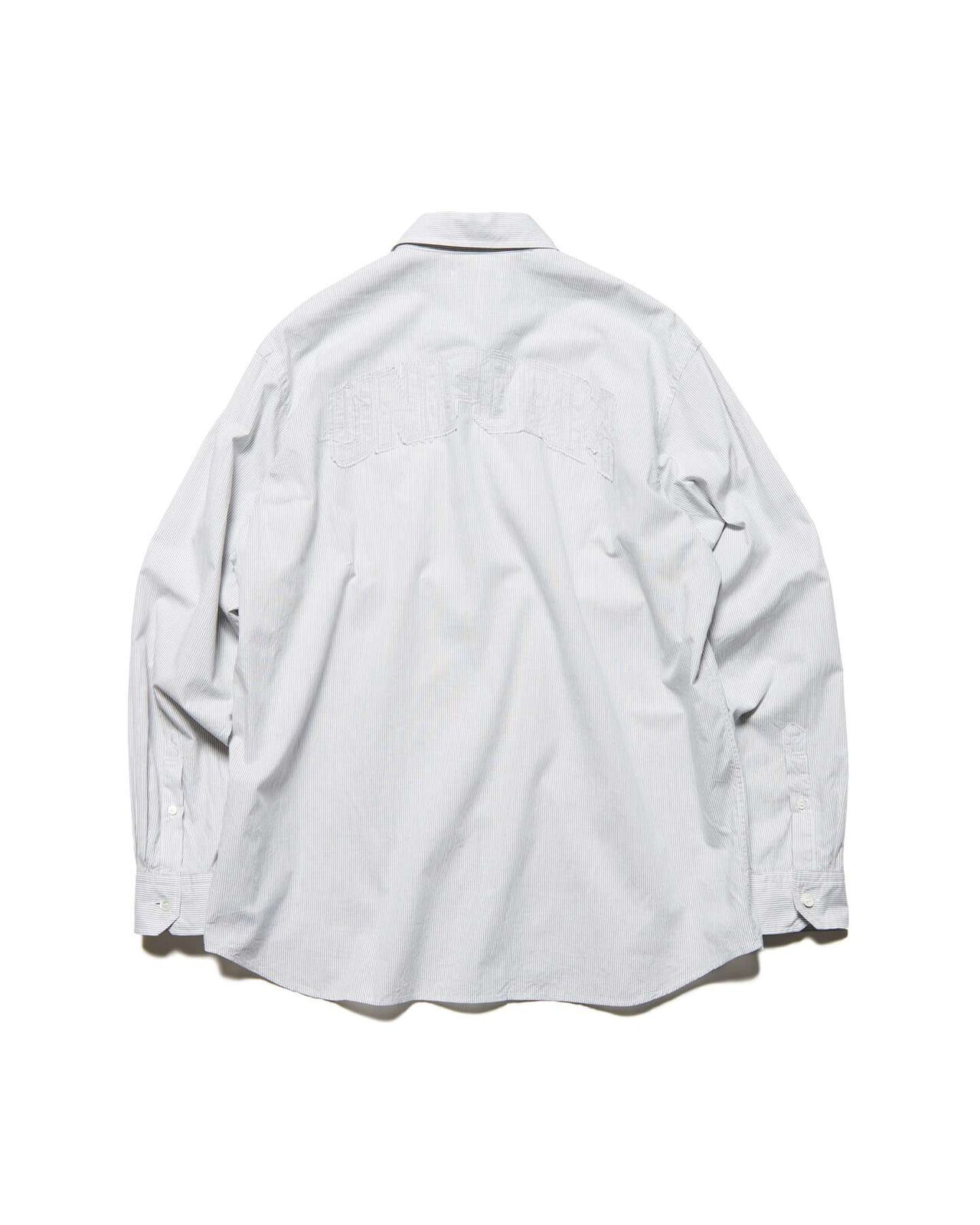 CUT-OUT LOGO STRIPE SHIRT,LIGHT GRAY, large image number 0