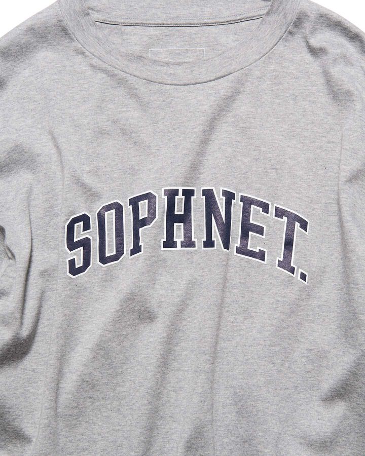 COLLEGE LOGO COLOR RIBBED L/S WIDE TEE,GRAY, medium image number 2