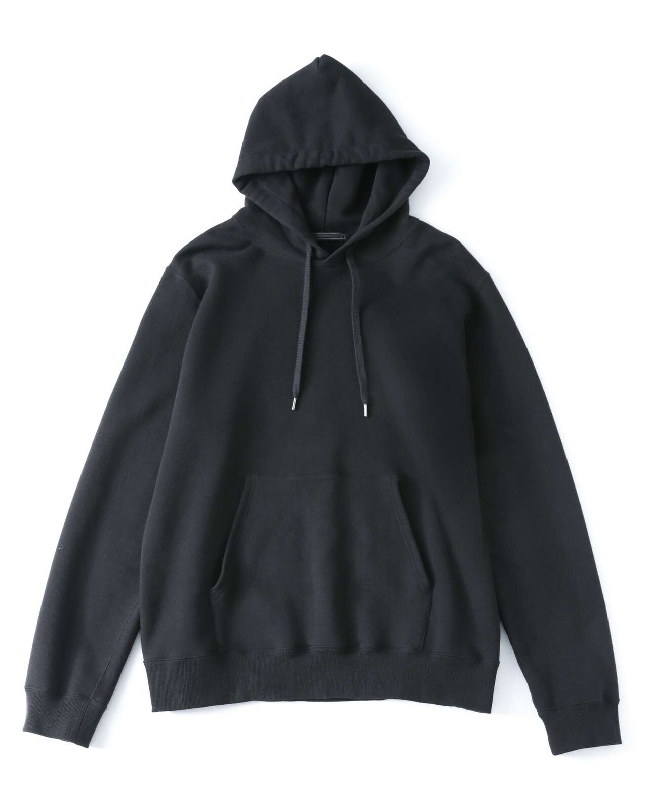 COTTON CASHMERE PULLOVER HOODIE,BLACK, large image number 0