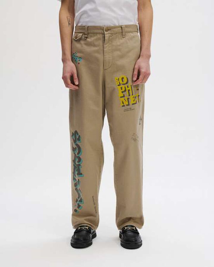 SIMON TAYLOR: LOGO CHINO PANTS,BEIGE, medium image number 7