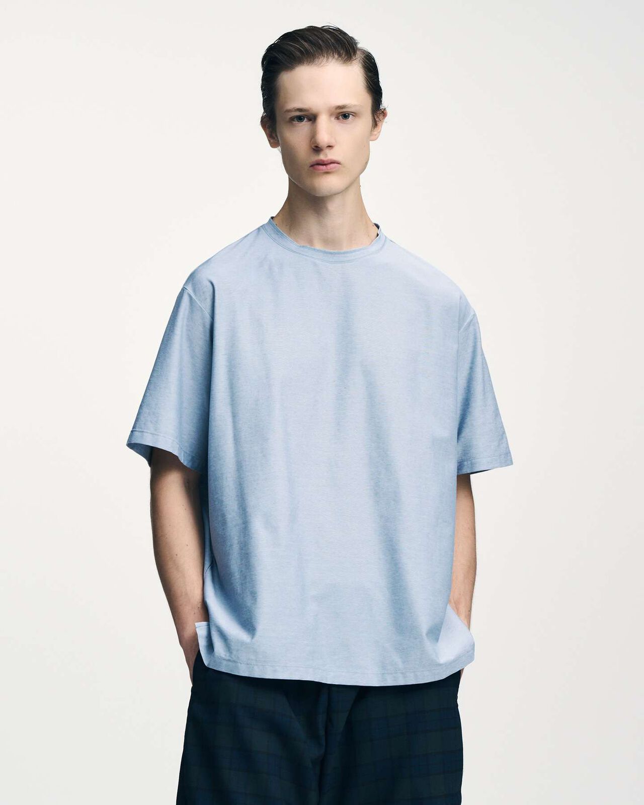 DOUBLE LOCK STITCH TEE,LIGHT BLUE, large image number 4
