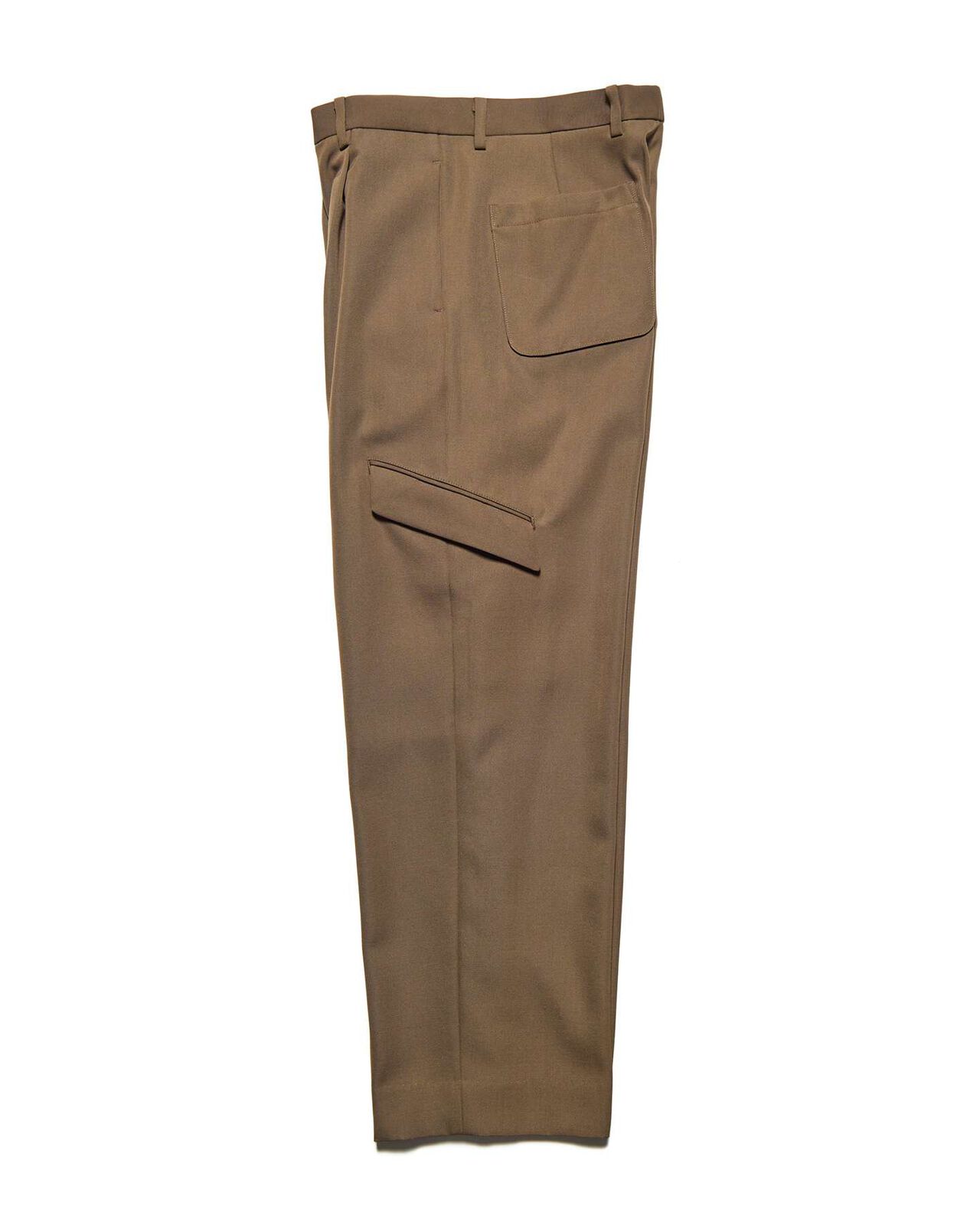 DOESKIN WOOL SIDE POCKET SLACKS,BROWN, large image number 1