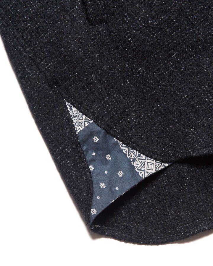 LINEN WOOL HOODED SHIRT,BLACK, medium image number 3