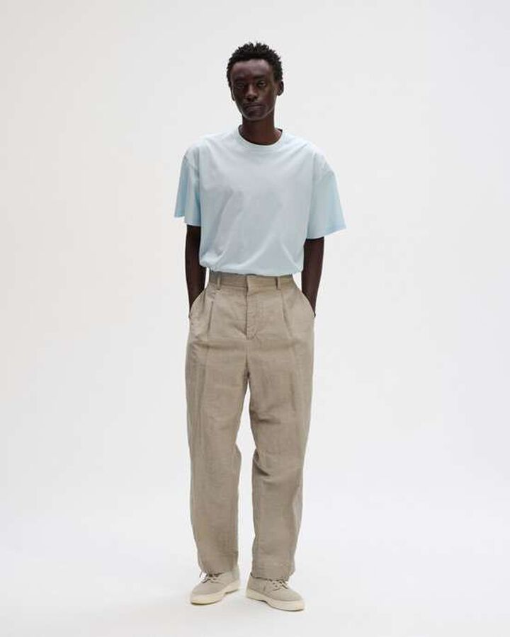 LINEN WOOL 1TUCK SLACKS,BEIGE, medium image number 5